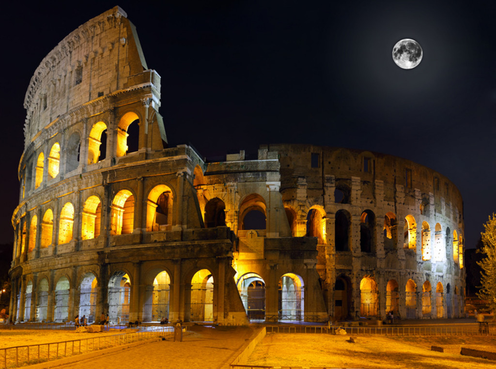 The Colosseum, Rome. Night view